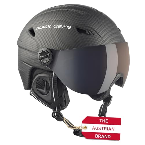 Black Crevice Erwachsene Skihelm Silvretta, mit Visier, Carbon schwarz, S von Black Crevice