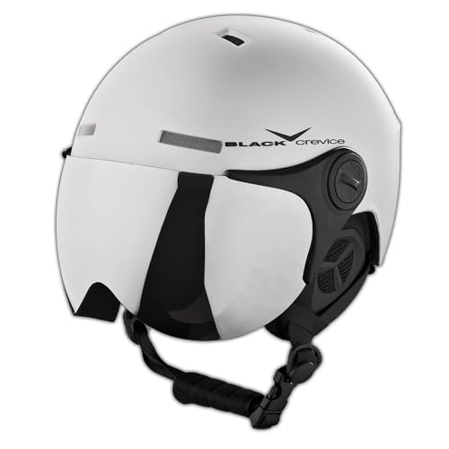 BLACK CREVICE Erwachsenen Skihelm im Pilotenstyle mit zusätzlichem orangem Wechselvisier, Matt Silver/Black BLACK CREVICE Erwachsenen Skihelm im Pilotenstyle mit zusätzlichem orangem Wechselvisier, Matt Silver/Black von Black Crevice