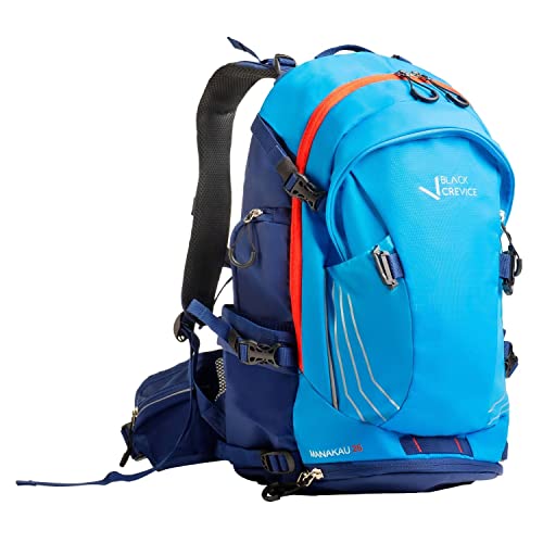 Black Crevice Fahrrad und Skitouren Rucksack mit Helmhalterung, MANAKAU 26 Liter, blau von Black Crevice