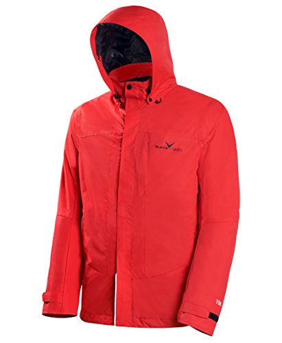 Black Crevice Herren 3 in 1 Outdoor Wanderjacke Doppeljacke, rot, XXL von Black Crevice