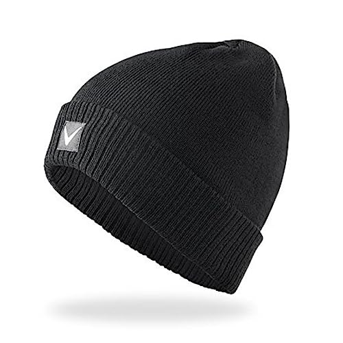 Black Crevice Herren Mütze in sportlichem Design I stylische One Size Strick-Mütze I Schutz vor Wind & Kälte I enganliegende Passform I Herren-Wintermützen schwarz von Black Crevice