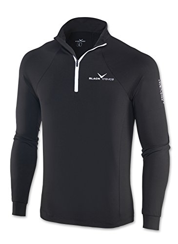 Black Crevice Herren Skirolli Zipper Shirt, schwarz/weiß, L Black Crevice Herren Skirolli Zipper Shirt, schwarz/weiß, L von Black Crevice