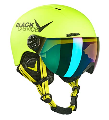 Black Crevice Kinder Visierhelm Leogang, neon gelb, 48-52 cm… von Black Crevice