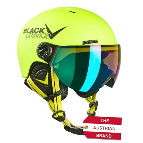 Black Crevice Kinder Visierhelm Leogang, neon gelb, 48-52 cm… von Black Crevice