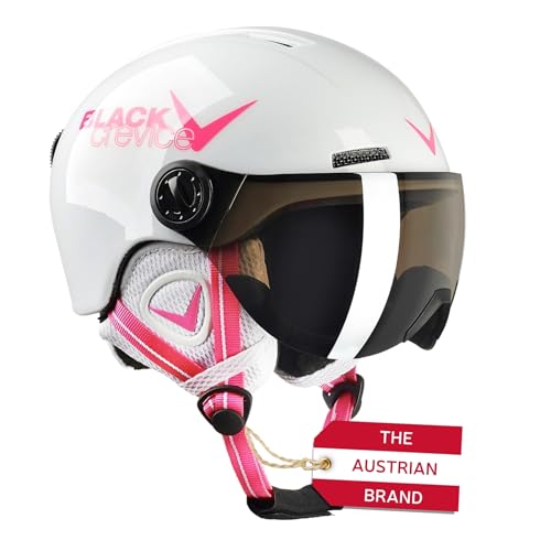 Black Crevice Kinder Visierhelm Leogang, weiß Shiny/pink, 52-54 cm… von Black Crevice