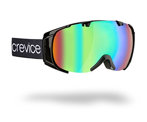 Black Crevice Skibrille Flachau I Skibrille für Brillenträger I Ski-Brille I bruchfeste Doppelscheibe I Anti-Fog-Beschichtung & UV 400 Schutz I größenverstellbar… von Black Crevice