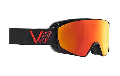 Black Crevice Skibrille – Schladming – Doppelscheibe, Anti-Fog-Beschichtung, UV400 Schutz (Black/red, M (Kopfumfang 55-58 cm))… von Black Crevice