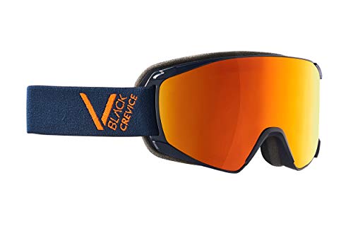 Black Crevice Skibrille – Schladming – Doppelscheibe, Anti-Fog-Beschichtung, UV400 Schutz (Navy/orange/orange, M (Kopfumfang 55-58 cm))… von Black Crevice