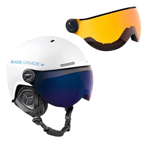 Black Crevice Skihelm Arlberg mit 2 Visier, Carbon weiß/blau, S/M Black Crevice Skihelm Arlberg mit 2 Visier, Carbon weiß/blau, S/M von Black Crevice