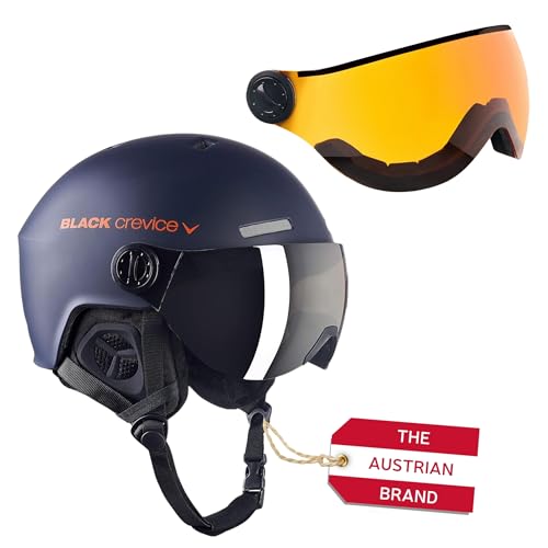 Black Crevice Skihelm Arlberg mit 2 Visier, navy/orange, M/L von Black Crevice