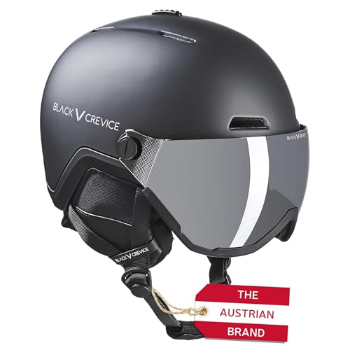 Black Crevice Skihelm Davos mit Visier, schwarz, L (59-61 cm) von Black Crevice