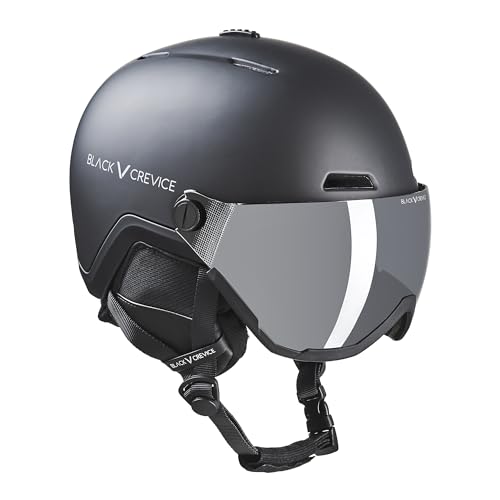 Black Crevice Skihelm Davos mit Visier, schwarz, M (56-58 cm) von Black Crevice