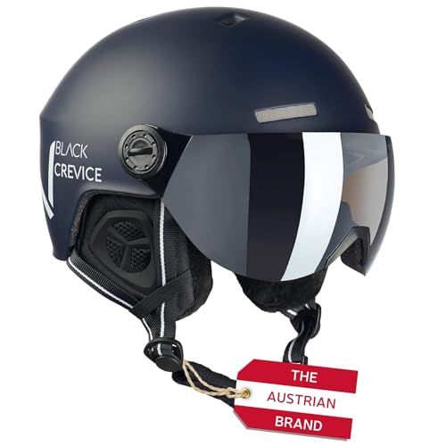 Black Crevice Skihelm SÖLDEN mit Visier, Navy matt/weiß, S (51-54)… von Black Crevice