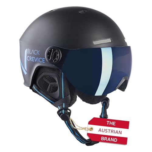 Black Crevice Skihelm SÖLDEN mit Visier, schwarz matt/blau, M/L (58-61) von Black Crevice