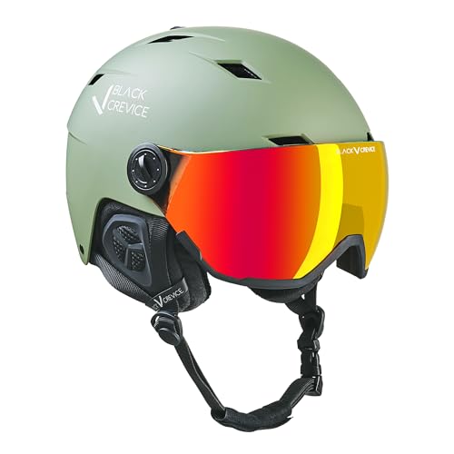 Black Crevice Skihelm mit Visier Kirchberg Olivin, M (54-57cm) von Black Crevice