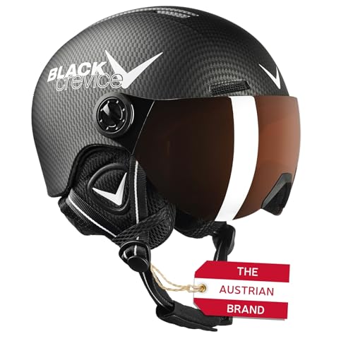 Black Crevice Kinder Visierhelm Leogang, schwarz Carbon matt/weiß, 48-52 cm… von Black Crevice