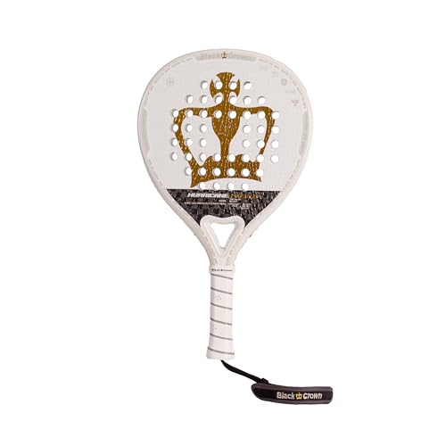 Black Crown Padelschläger Modell Hurricane Pro 3.0 - Fortgeschrittene Schläger - Gewicht 355-370 g - Doppelrohrrahmen Air 38 mm, runde Form - Leistung 60 %, Kontrolle 40 %. von Black Crown