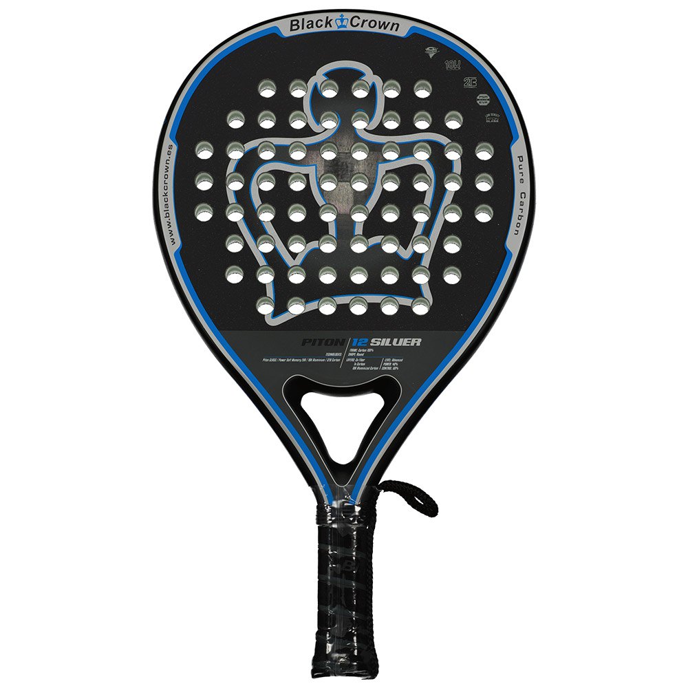 Black Crown Piton 12 Silver Padel Racket Blau von Black Crown