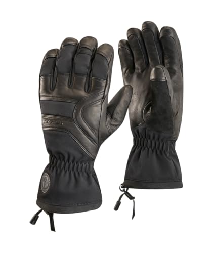 BLACK DIAMOND Herren Patrol Handschuhe, wasserdicht, kaltes Wetter, Leder, Winterhandschuhe für Ski, Snowboard, Bergsteigen, Arbeit, Schwarz-NPF, Größe M von Black Diamond