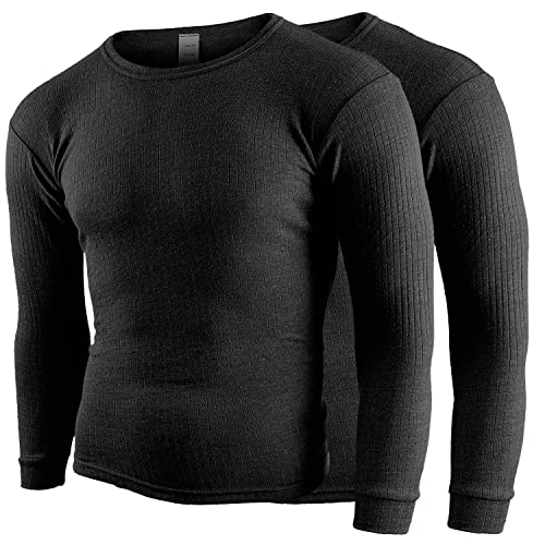 Black Snake® Thermounterhemd Thermounterwäsche Sport Unterhemden Herren 2 Stück Langarm - L - Anthrazit von Black Snake