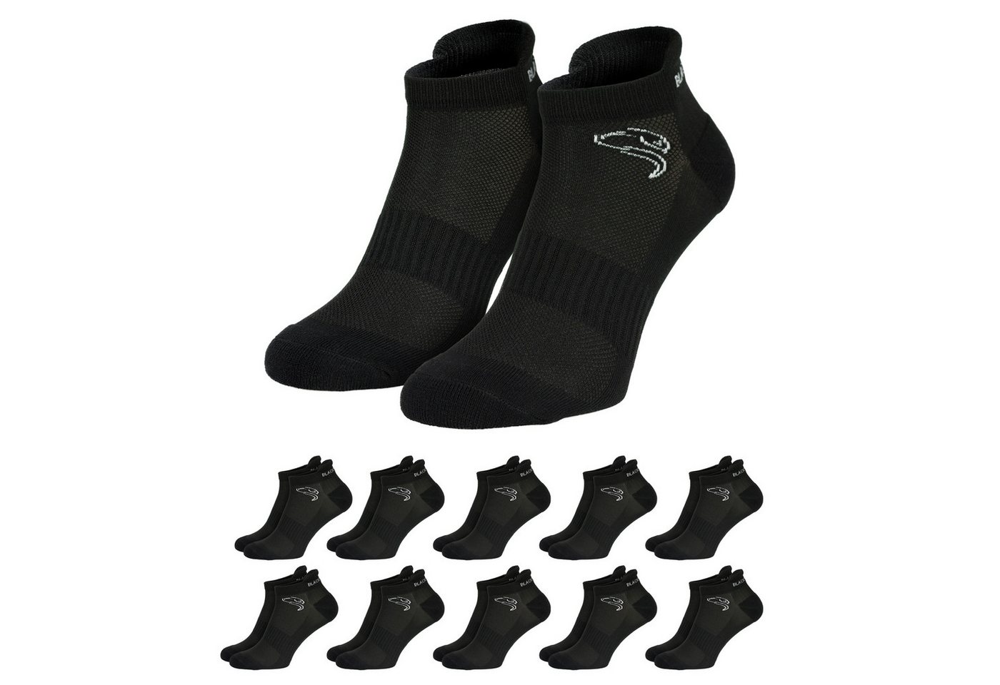 Black Snake Sportsocken Sport Sneaker Socken für Damen & Herren - gepolstert & atmungsaktiv 10 Paar Sport Sneaker Socken für Training und Alltag von Black Snake