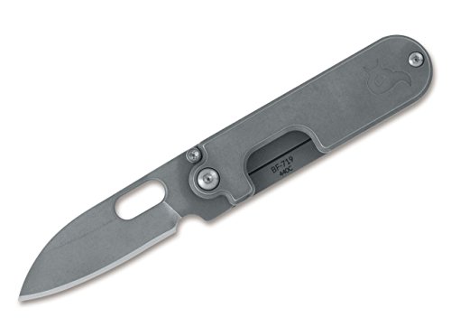 BlackFox 01FX482 Unisex – Erwachsene Bean Gen 2 Stonewash Taschenmesser, silber, 13,0 cm von Blackfox