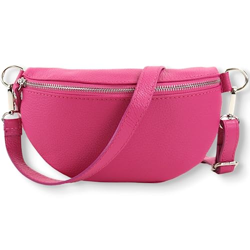 Blade Bauchtasche Echtleder, stylisch Umhängetasche, Hüfttasche für Damen, Hochwertige Schultertasche mit Reißverschluss, Crossbody Bag, Handtasche, Gürteltasche (Fuschia) von Blade