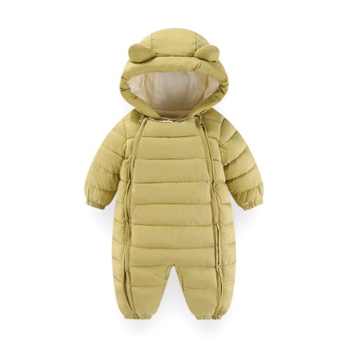 Blaward Baby Mädchen Jungen Schneeanzug Winter Warm Fleecemantel Kleinkinder Kapuzenspielanzug Overall Doppelreißverschluss Schneedicke Outfits Oberbekleidung für 0-18 Monate von Blaward