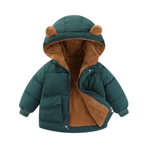 Blaward Kinder Jungen Mädchen Fleecejacke Bär Kapuzenmantel Reißverschluss Winter Warm Schneeanzug Winddichte Oberbekleidung Kleinkinderkleidung für 1-8 Jahre von Blaward