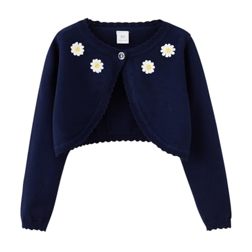 Blaward Mädchen Langarm Bolero Shrug Cardigan Kinder EIN-Knopf gestrickt Bolero Sweatshirt Mäntel Cover Up Tops für Alter 1-8 Jahre von Blaward