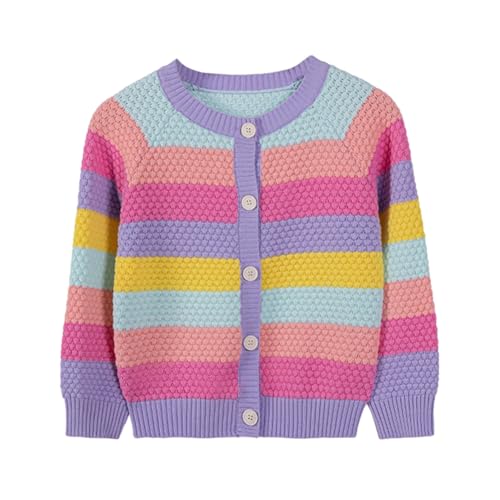 Blaward Strickjacke für kleine Mädchen, Herbstoberbekleidung zum Zuknöpfen Baumwollstrickpullover Kleinkind langärmelig Strickmantel Kinderkleidung von Blaward