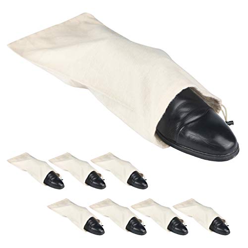 BlesMaller Schuh-Aufbewahrungsbeutel 100% Baumwolle mit Kordelzug für Männer und Frauen für Reisen Schutz und Lagerung von Schuhen (Beige) von BlesMaller