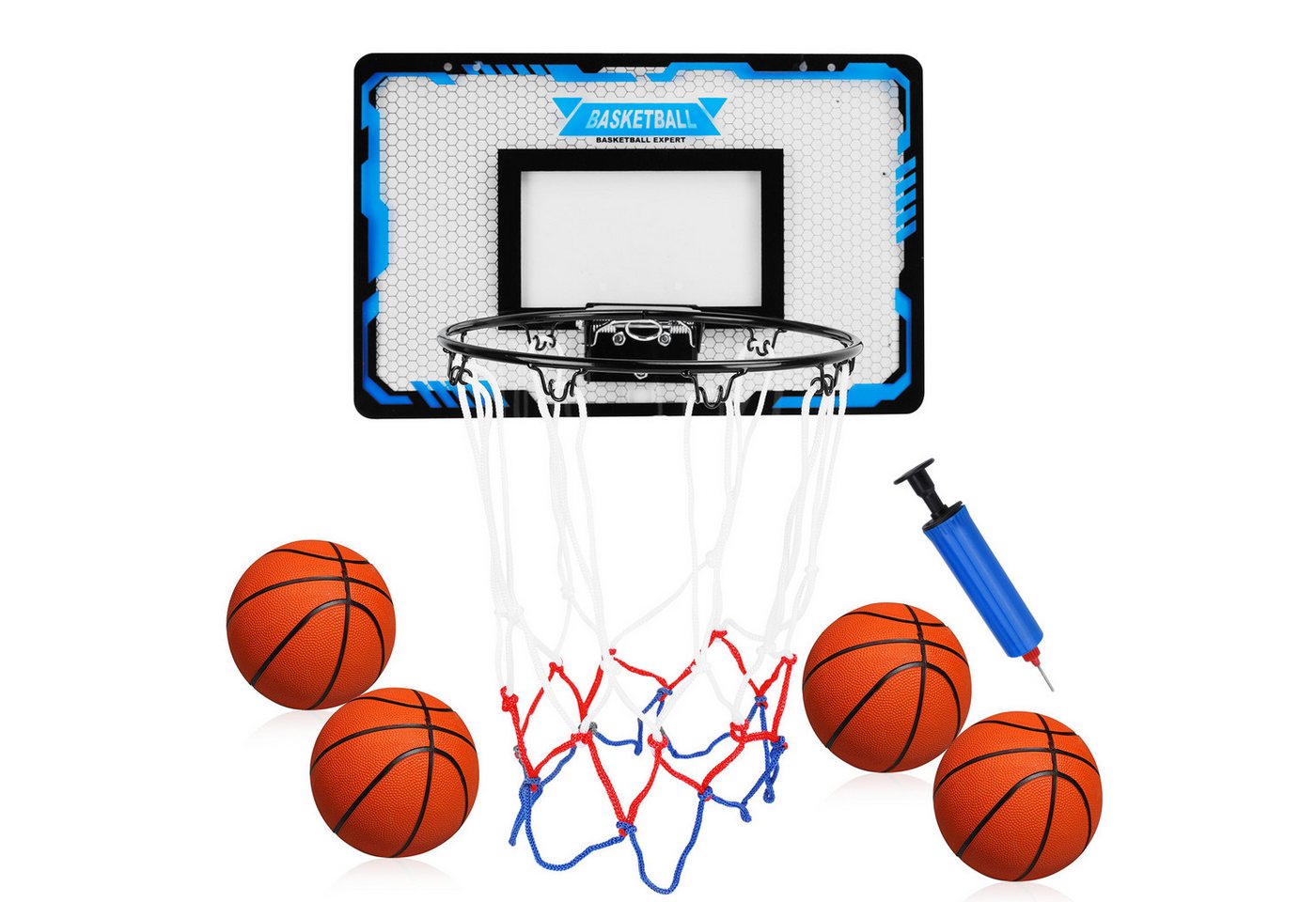 BlingBin Basketballkorb Mini Basketballkorb Kinder fürs Zimmer Schlafzimmerbüro Spielzeug (1er Set, 1-St., 1 Stück), Basketball Set Geeignete mit 4 Balls Sport für Kinder Erwachsene von BlingBin