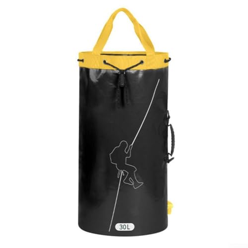 Wasserdichte Seiltasche für Outdoor-Abenteuer, leicht, einfacher Zugriff, 55 l, Schwarz von BlissfulAbode