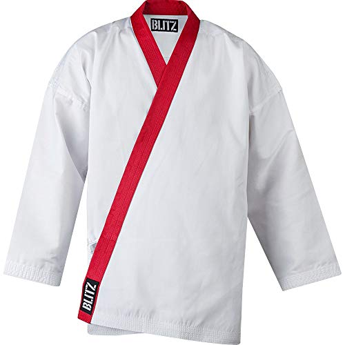 Blitz Unisex Kinder Traditional Tang Soo Do Jacke, weiß/rot, 0/130 cm Blitz Unisex Kinder Traditional Tang Soo Do Jacke, weiß/rot, 0/130 cm von Blitz