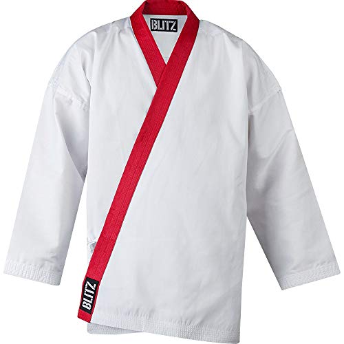 Blitz Unisex Kinder Traditional Tang Soo Do Jacke, weiß/rot, 0/130 cm von Blitz