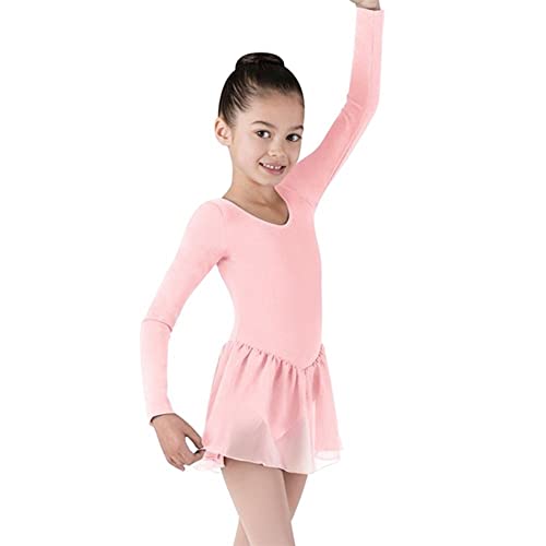 Kinder Ballettanzug, ROSA, langarm mit schönem Voile-Röckchen,4-6 Jahre von Bloch