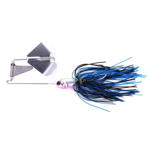 Blogiiup Topwater Fishing Köder, Fischereiköder Spinnerbait Topwater Fischerei Köder Spinnerbait -Kits Hartmetallköder für Süßwasser Salzwasserblau, Spinnerbait -Kits von Blogiiup