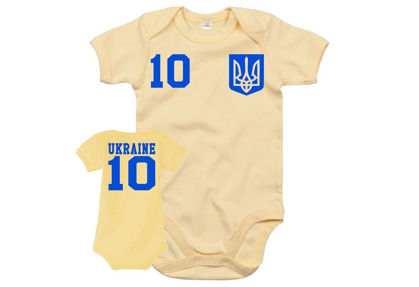 Blondie & Brownie Strampler Kinder Baby Ukraine Ukraina Sport Trikot Fußball Meister WM Europa von Blondie & Brownie