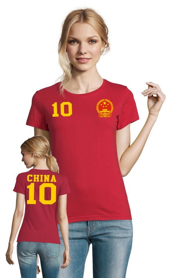 Blondie & Brownie T-Shirt Damen China Asien Sport Trikot Fußball Weltmeister Meister WM von Blondie & Brownie