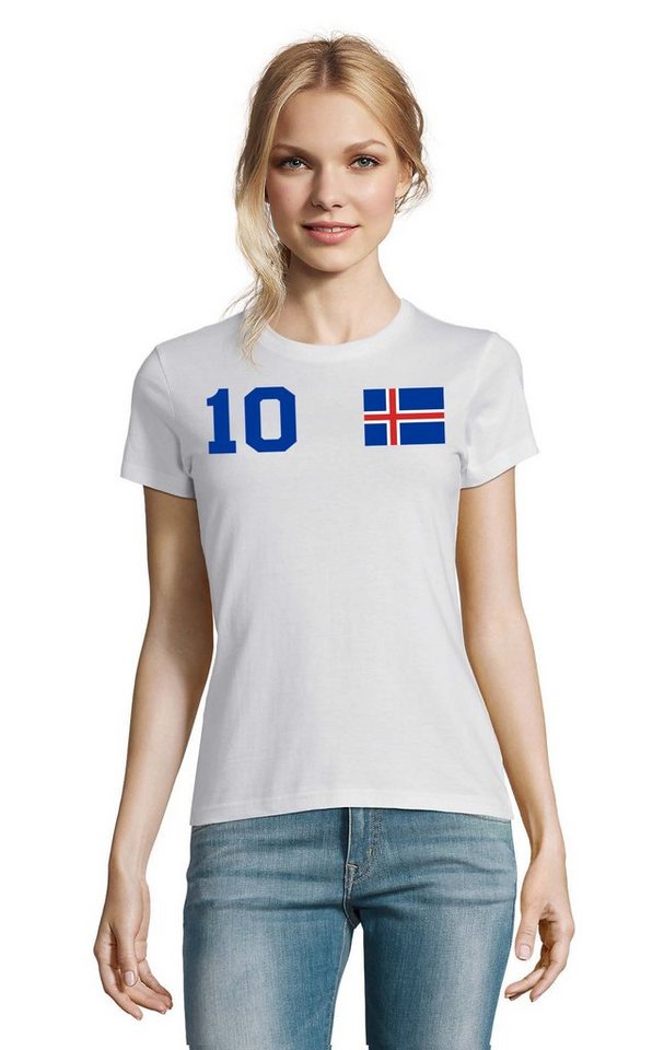 Blondie & Brownie T-Shirt Damen Island Iceland Sport Trikot Fußball Handball Meister WM EM von Blondie & Brownie