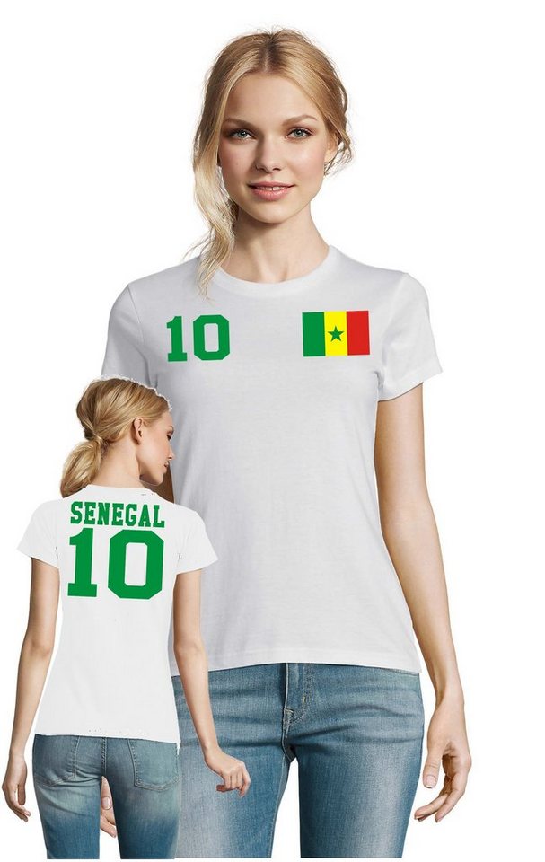Blondie & Brownie T-Shirt Damen Senegal Afrika Cup Sport Trikot Fußball Weltmeister Meister WM von Blondie & Brownie