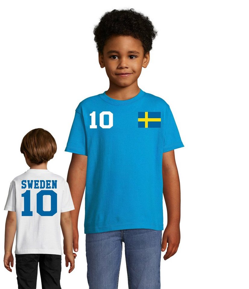Blondie & Brownie T-Shirt Kinder Schweden Sweden Sport Trikot Fußball Meister WM Europa EM von Blondie & Brownie
