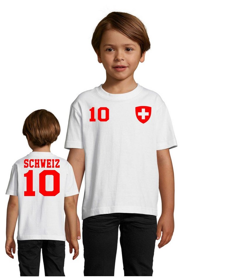 Blondie & Brownie T-Shirt Kinder Schweiz Swiss Sport Trikot Fußball Meister WM Europa EM von Blondie & Brownie