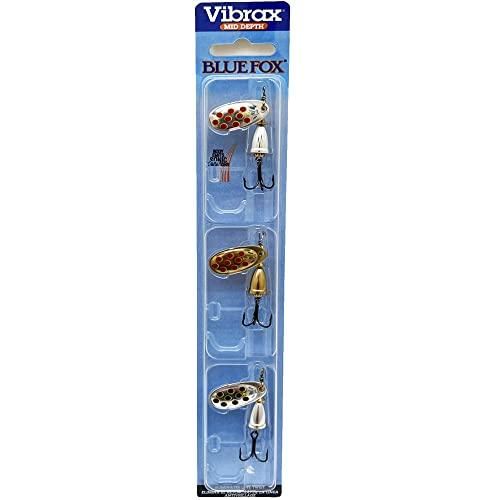Blue Fox Vibrax Expert-Kit Gr. 2 Spinnköder - 3 Spinner zum aktiven Raubfischangeln, Forellenspinner, Kunstköder zum leichten Spinnangeln auf Forellen & Barsche von Blue Fox