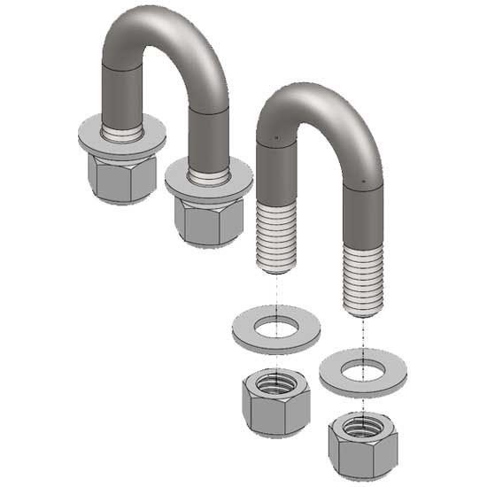 Blue Ox U-bolt Clamp Spring Bar Kit Silber Blue Ox U-bolt Clamp Spring Bar Kit Silber von Blue Ox