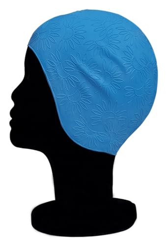 Blue Reef Geformte 3D-Gummi-geprägtes Sonnenblumen-Design, Vintage-Stil, trägerlose Badekappe, Einheitsgröße, kleine Erwachsene, Blau Blue Reef Geformte 3D-Gummi-geprägtes Sonnenblumen-Design, Vintage-Stil, trägerlose Badekappe, Einheitsgröße, kleine Erwachsene, Blau von Blue Reef