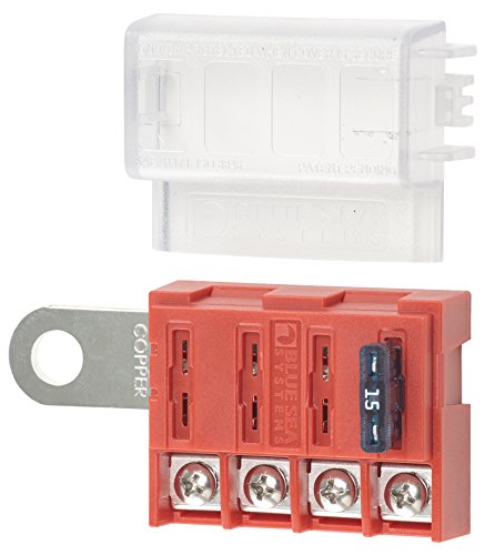 Blue Sea Systems Unisex-Erwachsene 5023-BSS ST-Blade Batterieklemmen-Sicherungsblock, Mit Abdeckung von Blue Sea Systems