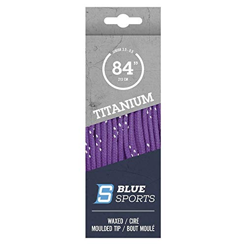 BLUE SPORTS Titanium Pro Schnürsenkel gewachst Bändel Lacey Hockey Eishockey Skaterhockey (lila 108"/274cm) von Blue Sports