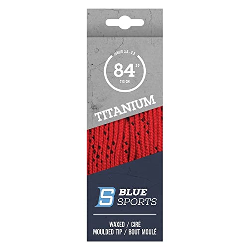 BLUE SPORTS Titanium Pro Schnürsenkel gewachst Bändel Lacey Hockey Eishockey Skaterhockey (rot 96"/244cm) von Blue Sports